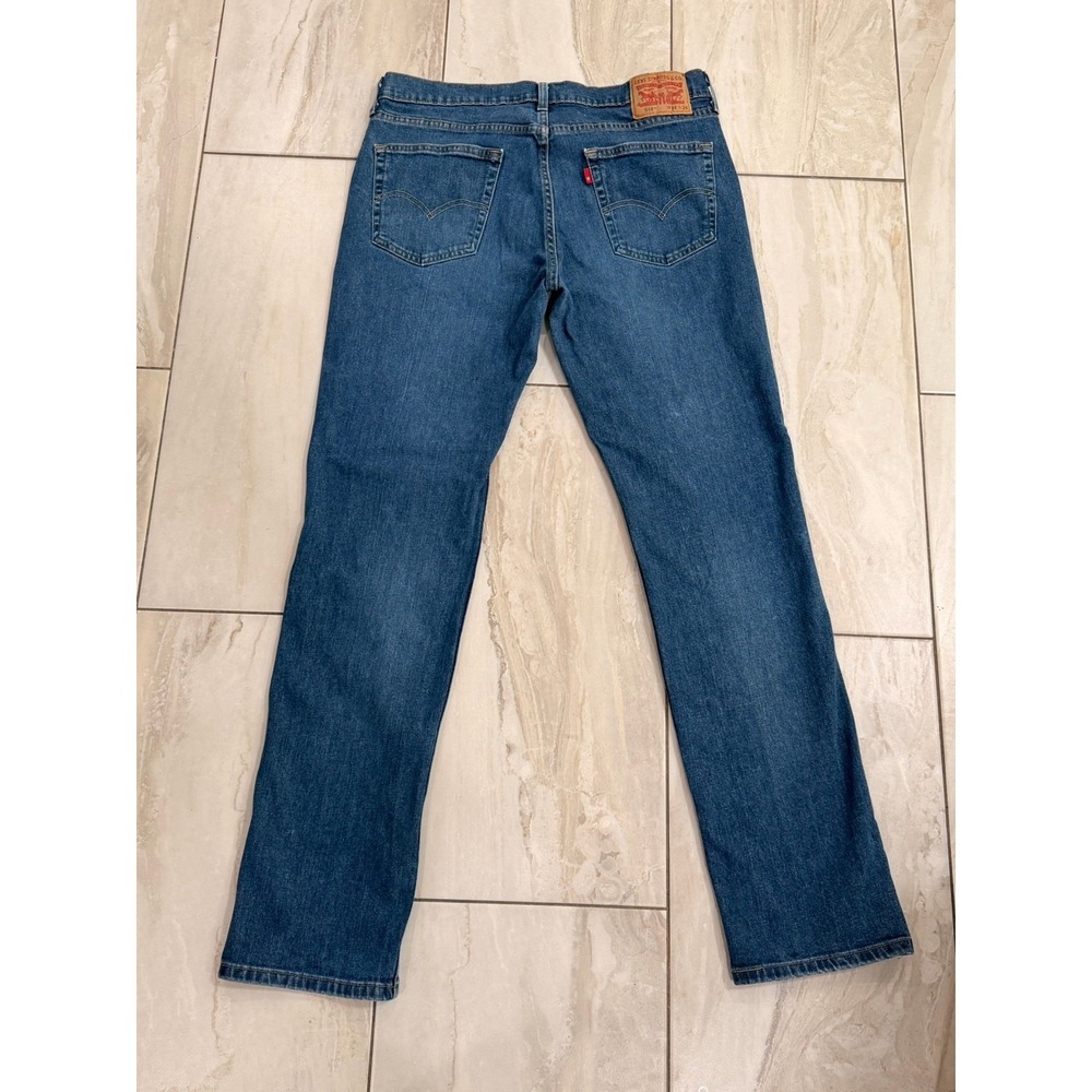 Levis 514 Jeans Straight Leg Fit Dark Wash Blue Denim Pants Mens Size 34x34